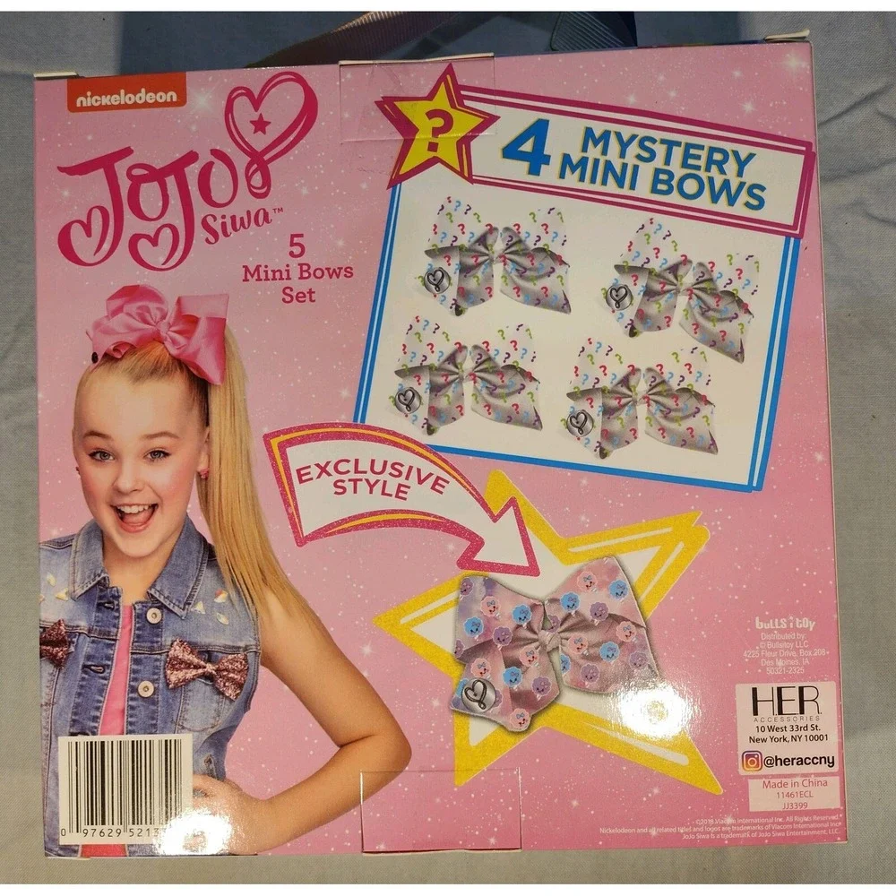 Nickelodeon JoJo Siwa 5 Mini Bow Set & Sequin Pillow Keychain Mystery Pack